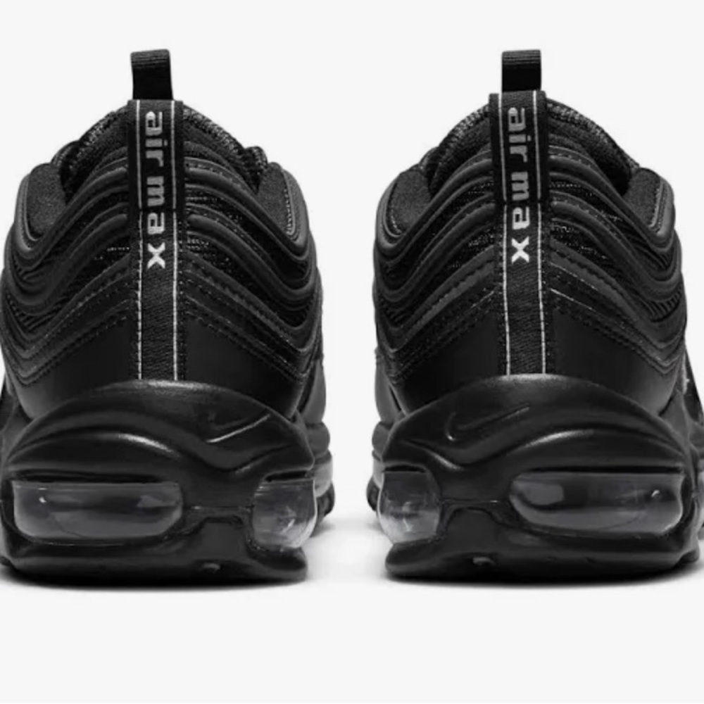 Womens Nike Air Max 97 Black Metallic Silver - Picture 3 of 8